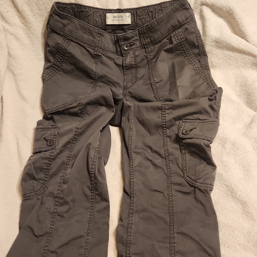 Hollister Men's Charcoal Cargo Pants